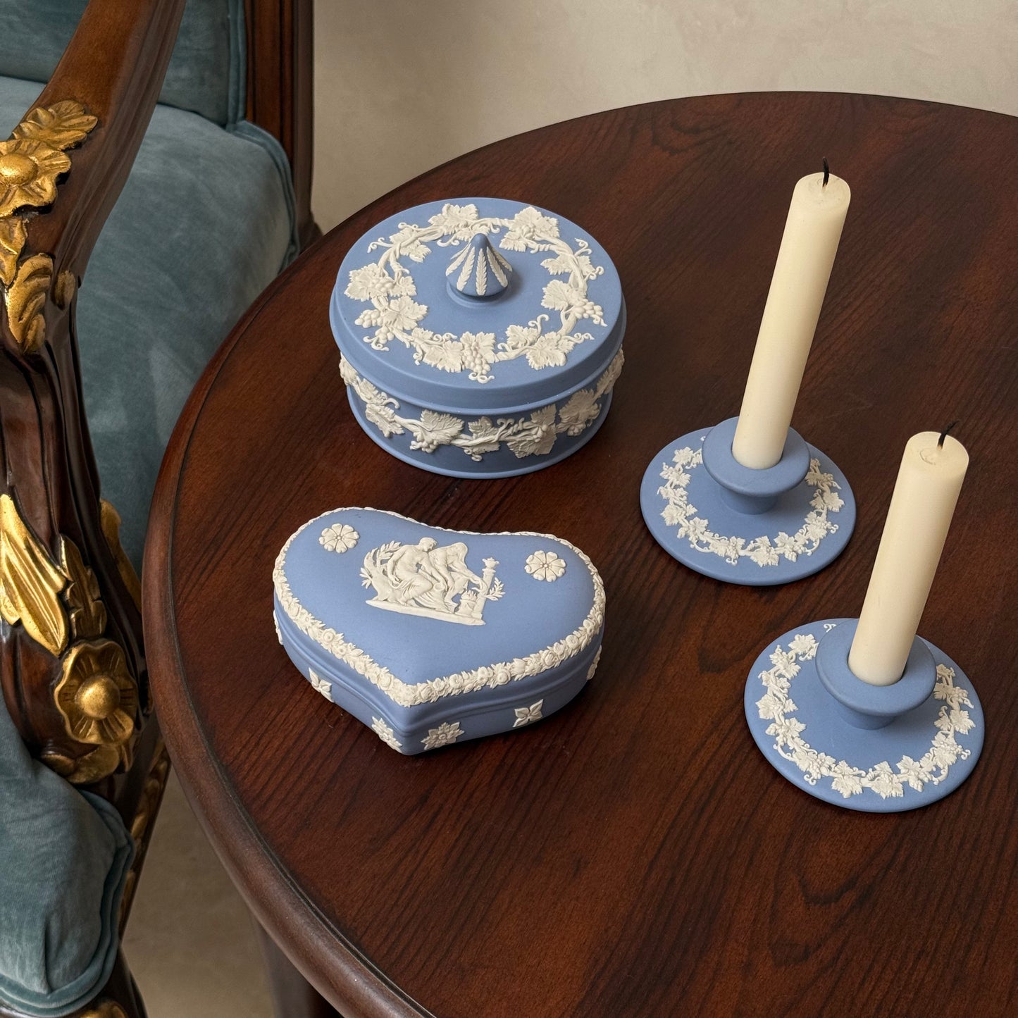 Jasperware Ceramic Candlestick